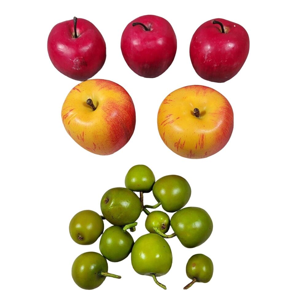 Realistic Decorative Apples Faux Fruit Artificial Red Delicious Gala Granny Vntg